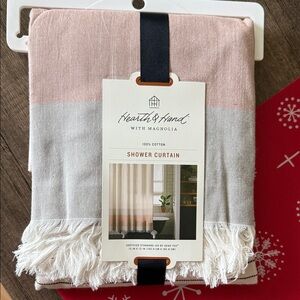 Hearth & Hand Blush and Light Gray Shower Curtain
